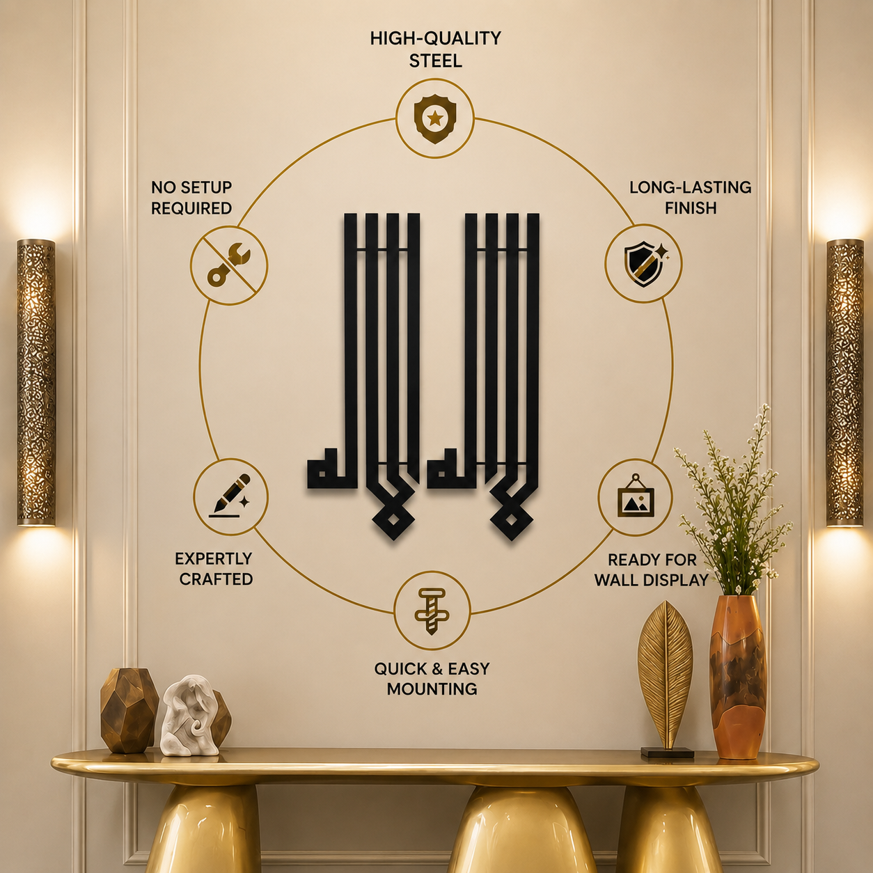 Kalma – Islamic Calligraphy Metal Wall Art