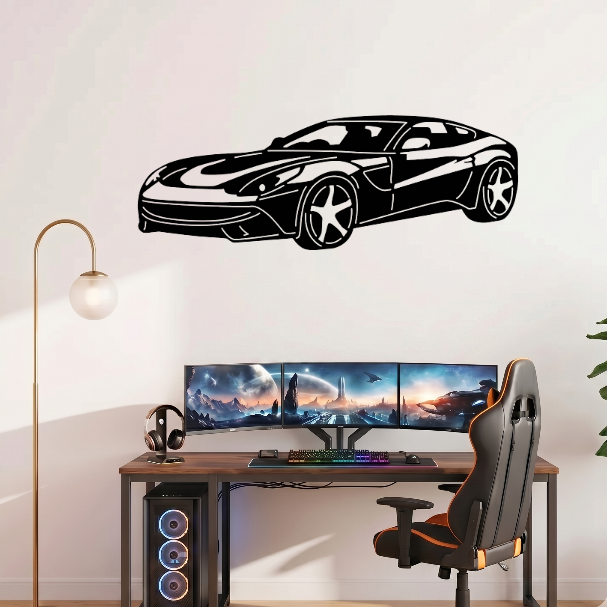 Premium Metal Car Wall Art – Laser Cut Automotive Decor