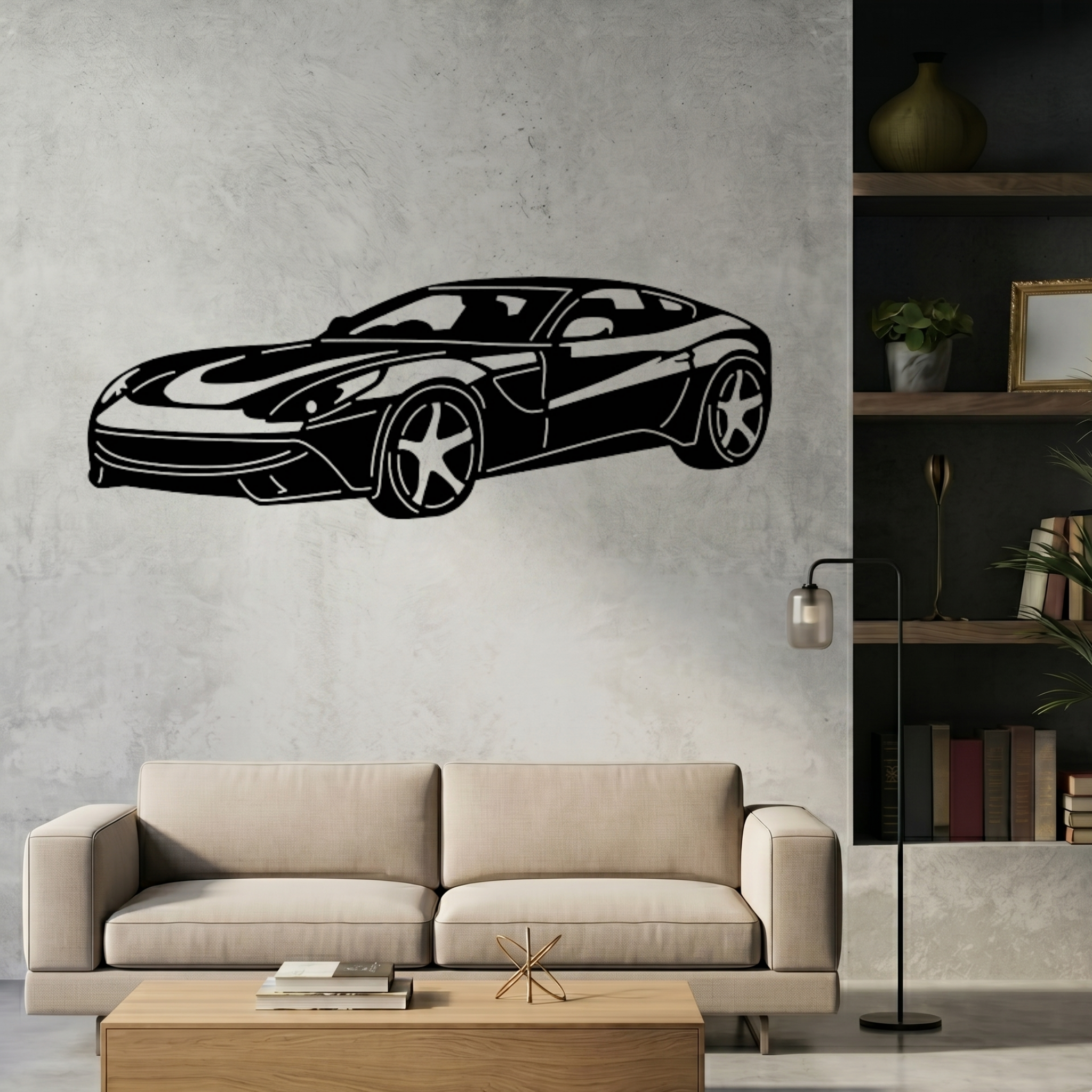Premium Metal Car Wall Art – Laser Cut Automotive Decor
