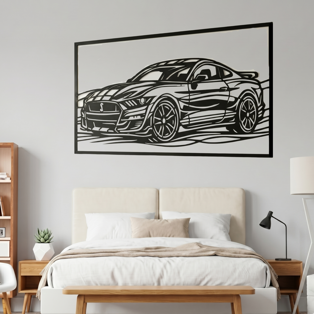 Ford Mustang Shelby GT500 Metal Wall Art – Premium Laser-Cut Muscle Car Decor