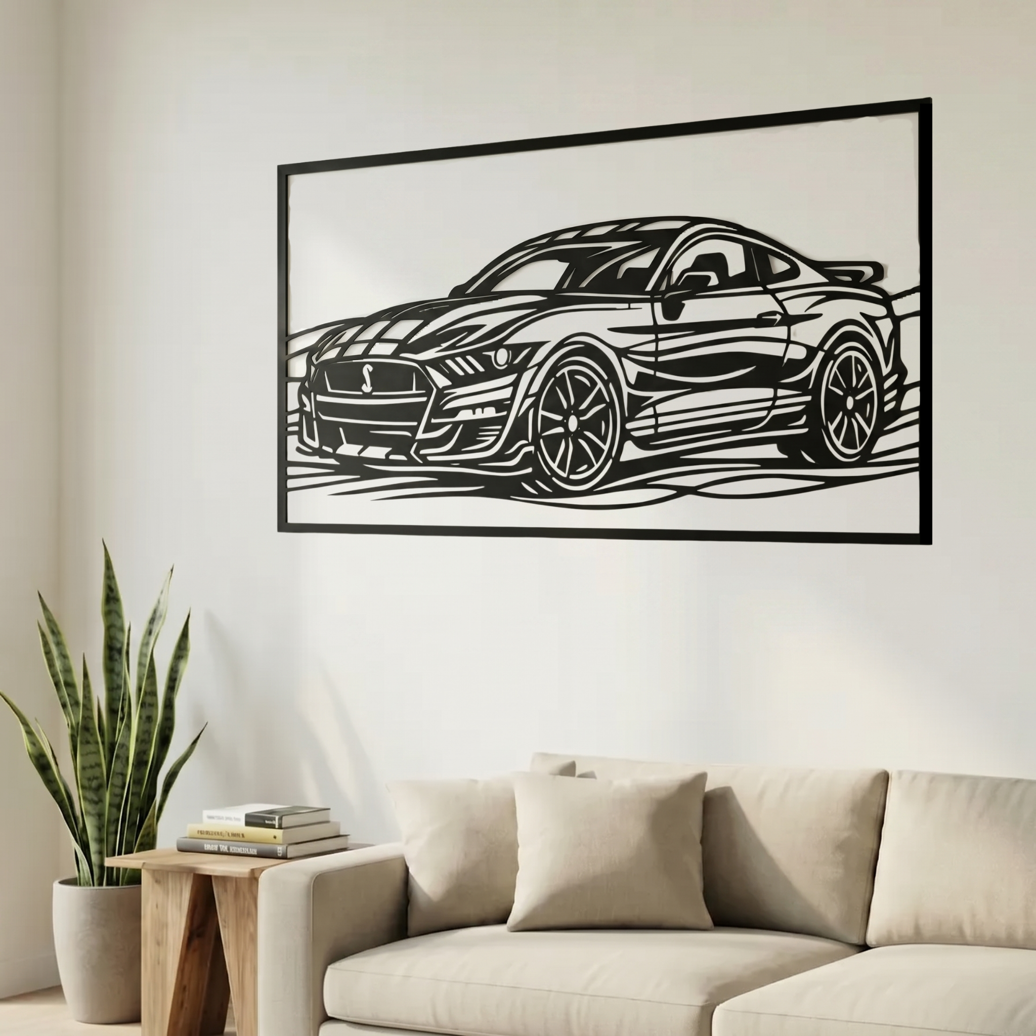 Ford Mustang Shelby GT500 Metal Wall Art – Premium Laser-Cut Muscle Car Decor