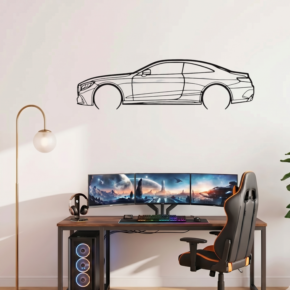 Mercedes-AMG S63 Laser Cut Metal Wall Art | Premium Steel Car Silhouette |