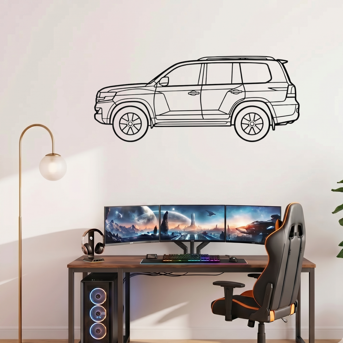 Toyota Land Cruiser Laser Cut Metal Wall Art | Premium Steel SUV Silhouette |
