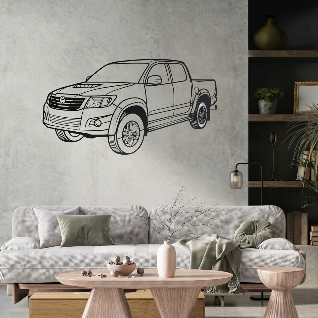 Toyota Hilux Laser Cut Metal Wall Art | Premium Steel Pickup Truck Silhouette |