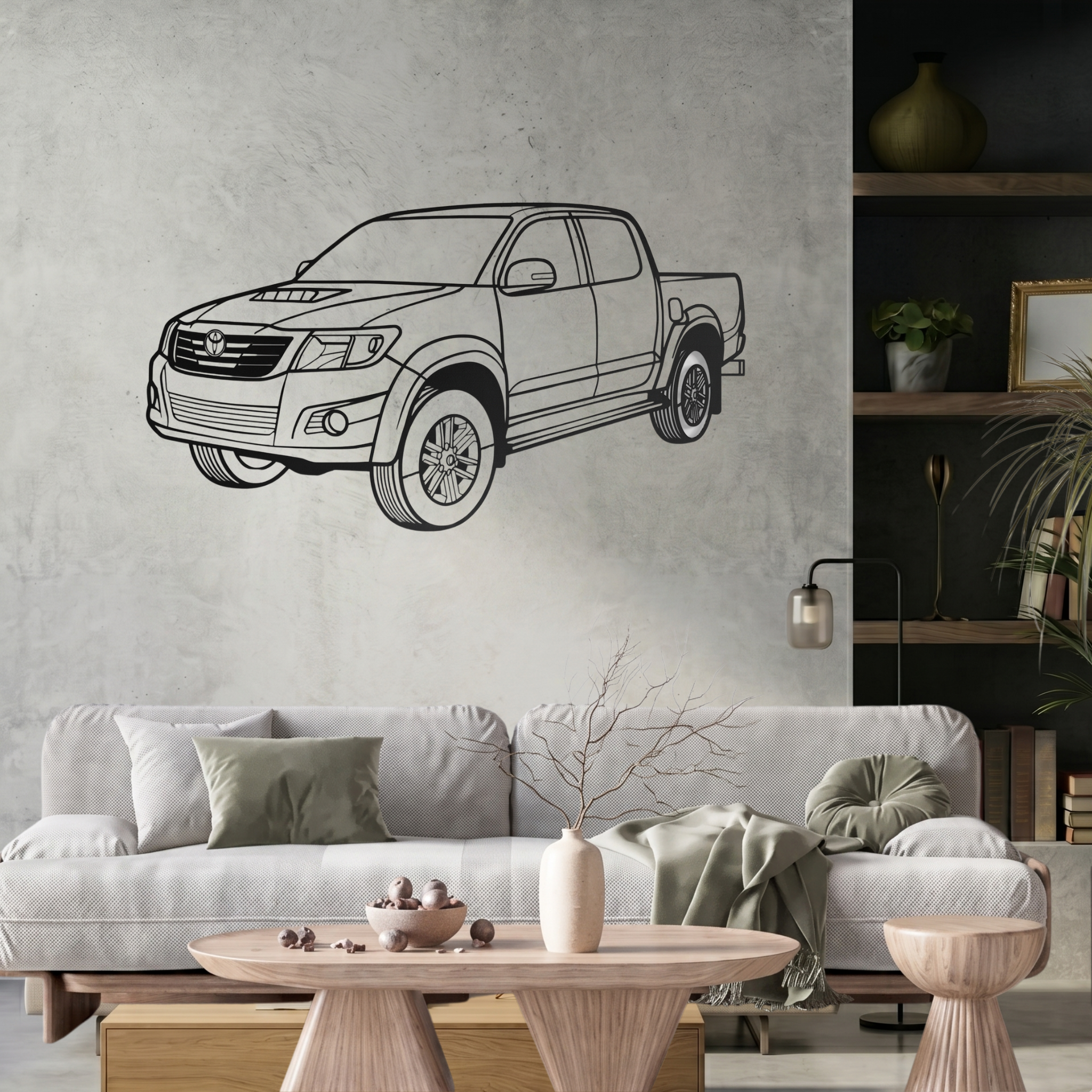 Toyota Hilux Laser Cut Metal Wall Art | Premium Steel Pickup Truck Silhouette |