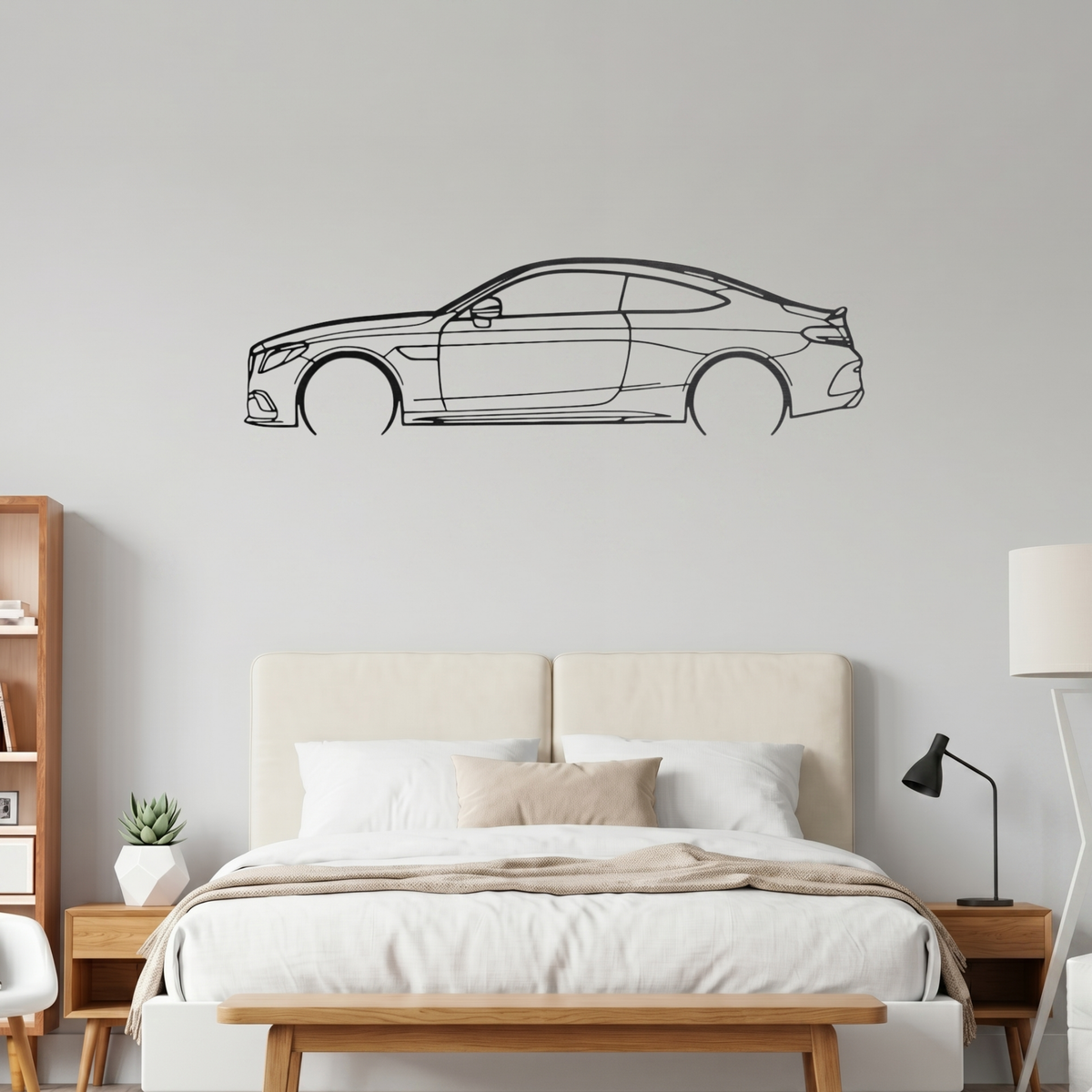Mercedes-Benz C300 Laser Cut Metal Wall Art | Premium Steel Car Silhouette