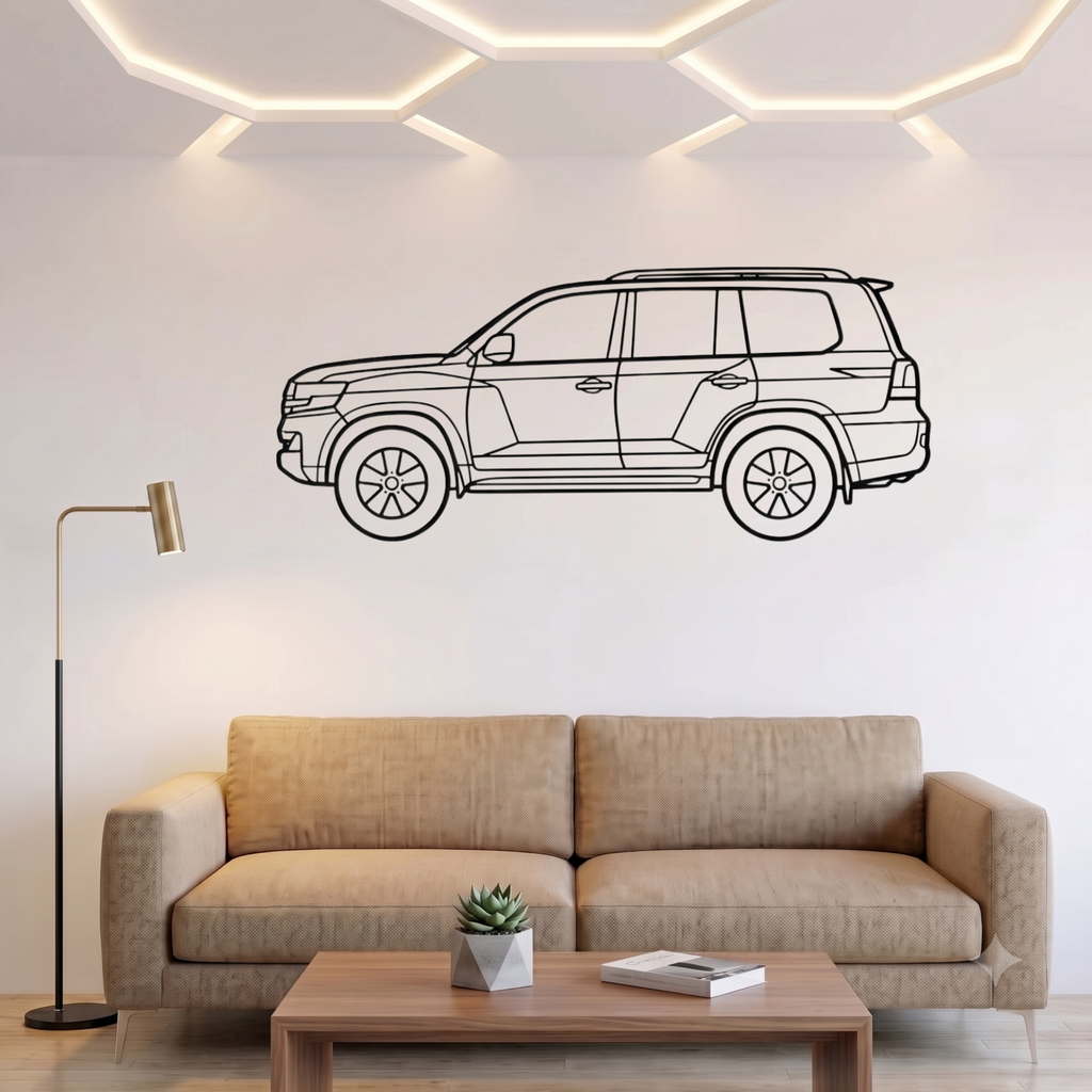 Toyota Land Cruiser Laser Cut Metal Wall Art | Premium Steel SUV Silhouette |