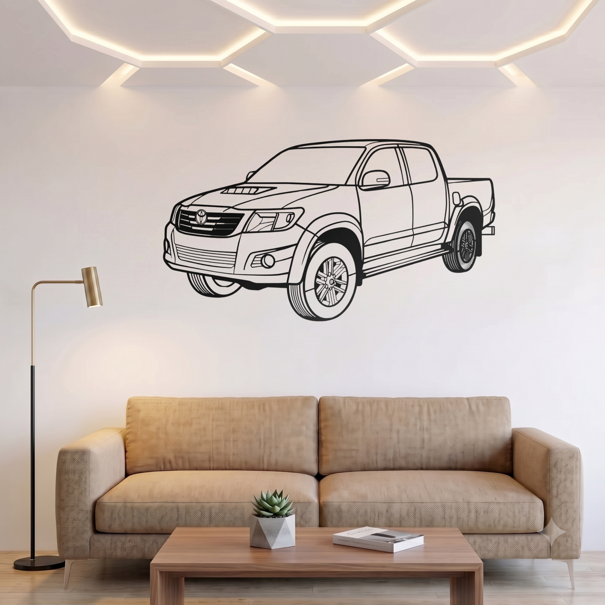 Toyota Hilux Laser Cut Metal Wall Art | Premium Steel Pickup Truck Silhouette |