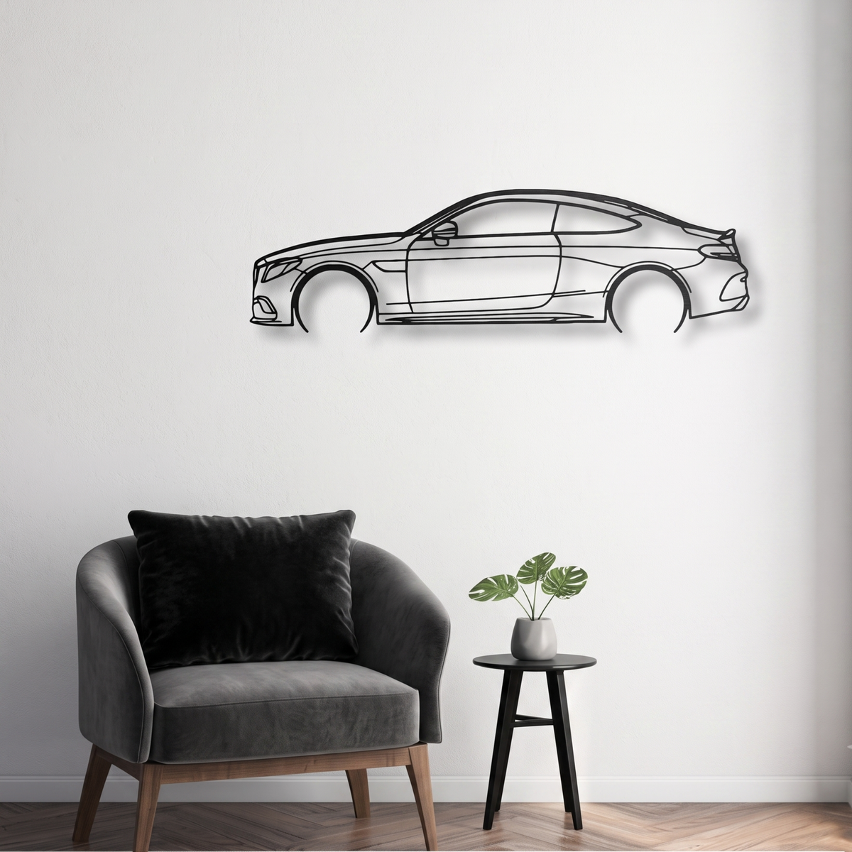 Mercedes-Benz C300 Laser Cut Metal Wall Art | Premium Steel Car Silhouette