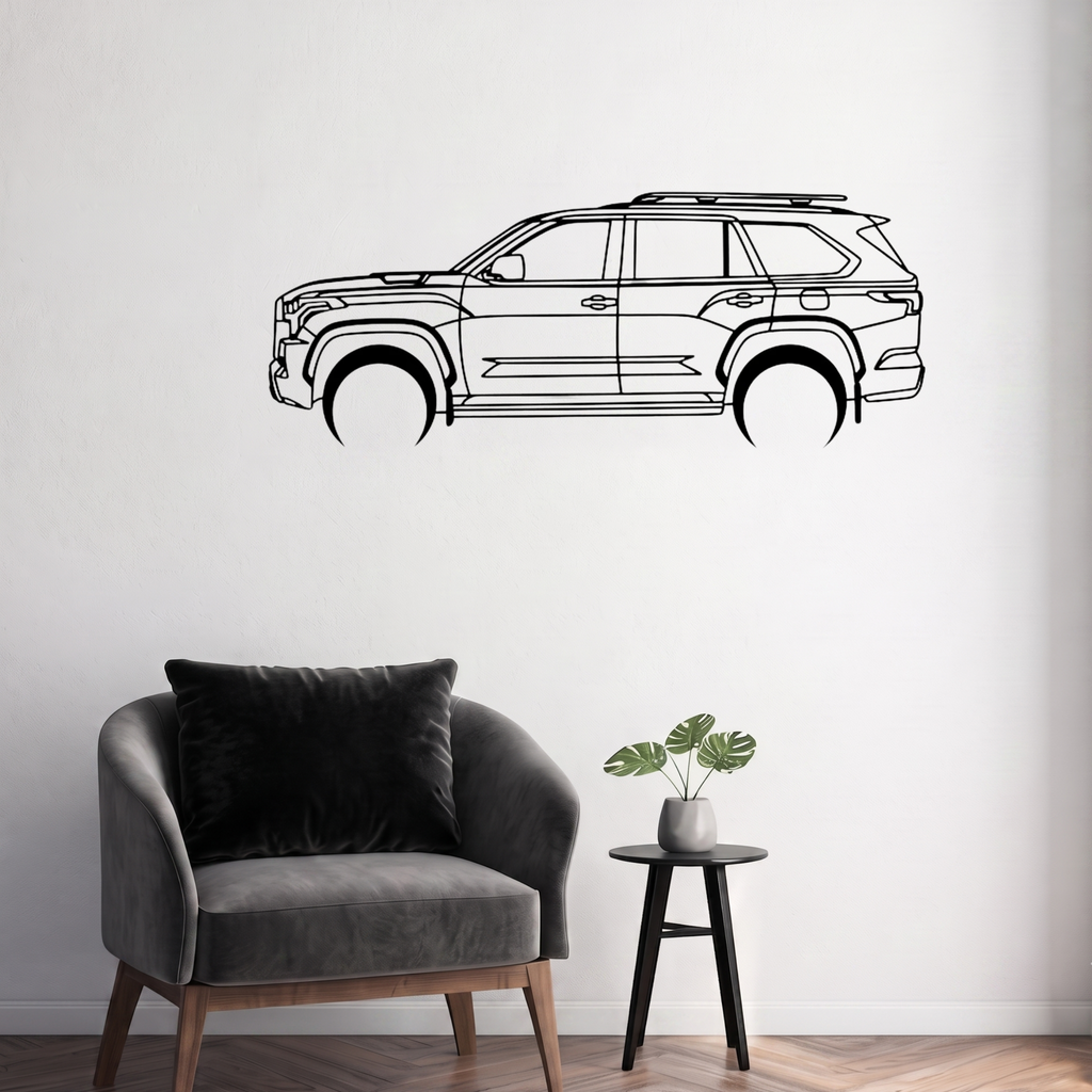 2023 Toyota Sequoia TRD Pro Laser Cut Metal Wall Art | Premium Steel SUV Silhouette | Metals Engrave