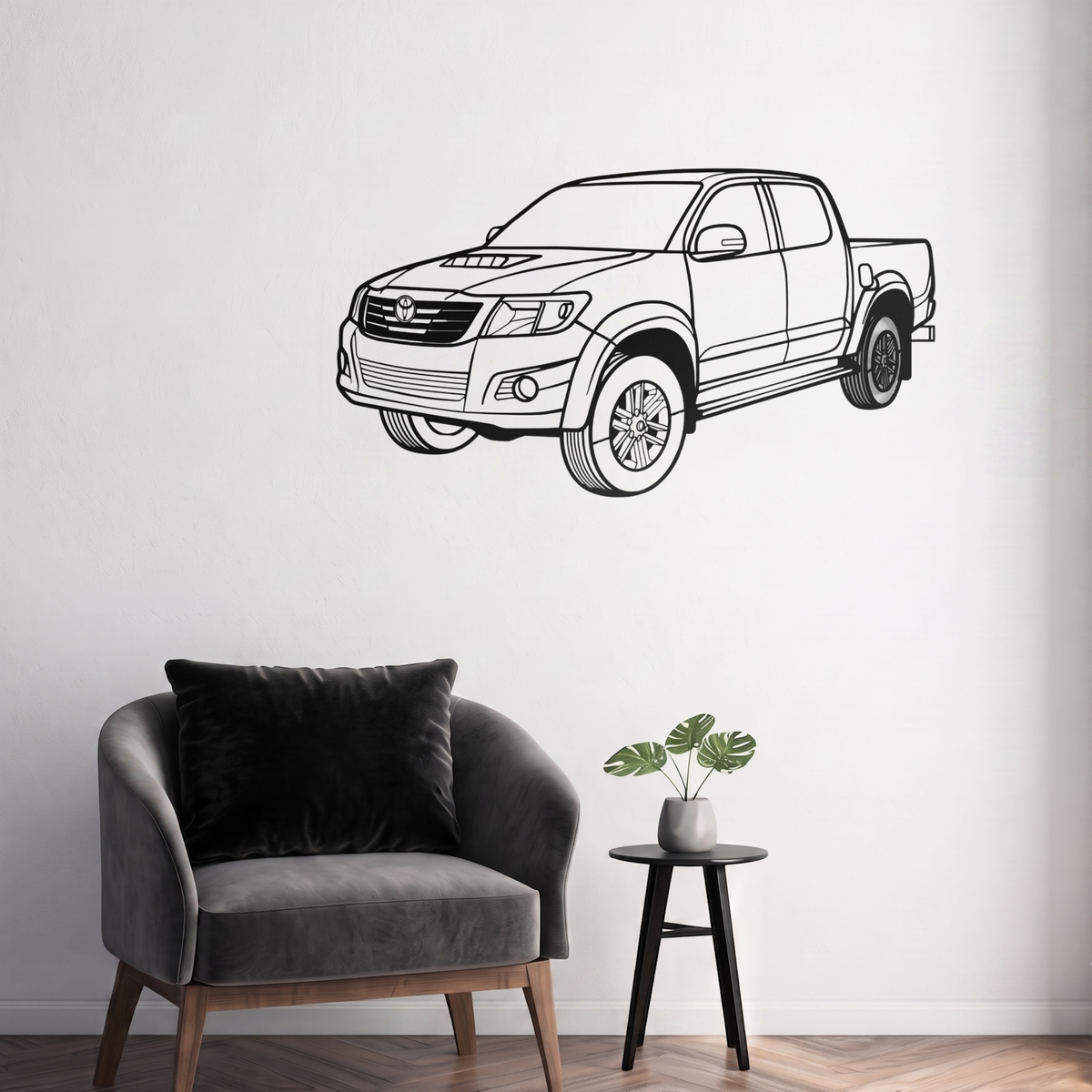 Toyota Hilux Laser Cut Metal Wall Art | Premium Steel Pickup Truck Silhouette |