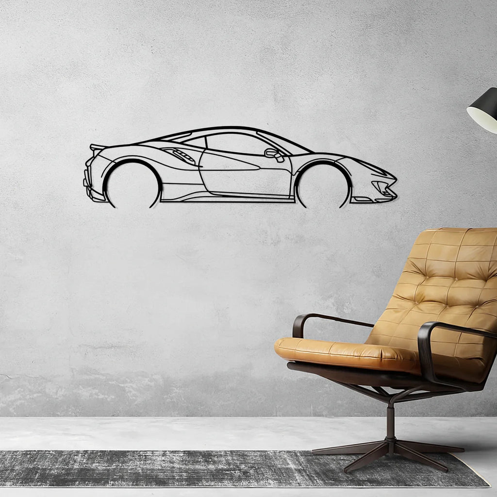 Ferrari 488 Metal Wall Frame – Luxury Supercar Laser Cut Wall Art