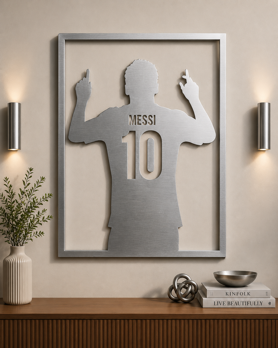 Messi Metal Wall Art