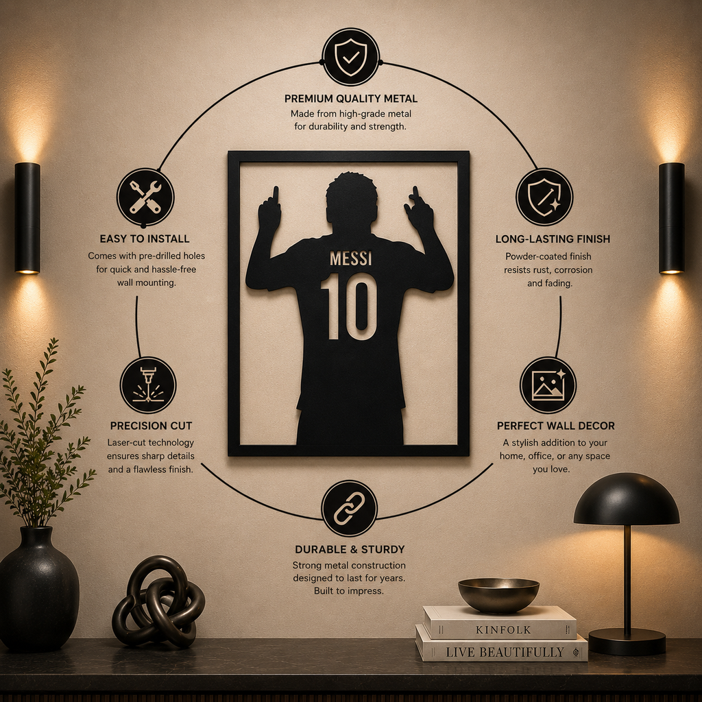 Messi Metal Wall Art