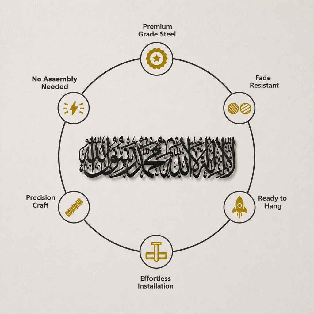 Kalma – Islamic Calligraphy Metal Wall Art