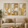 Floral Geometric Metal Wall Art Set