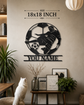 Custom Football Player Metal Wall Art