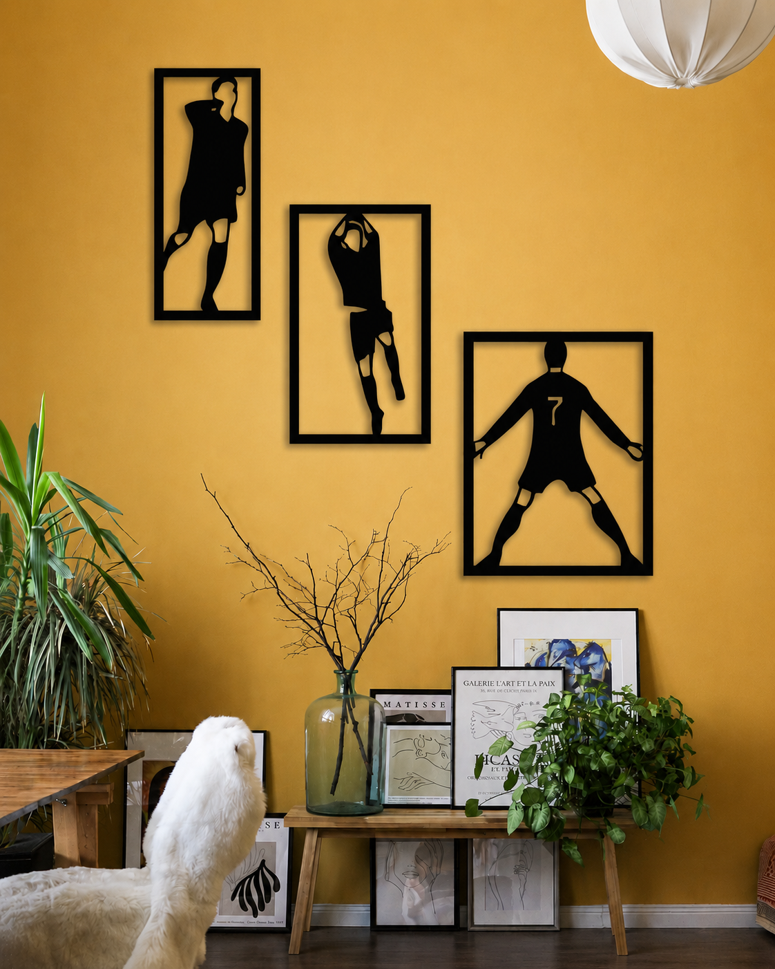 Football Legends Metal Wall Art (3-Piece Set)