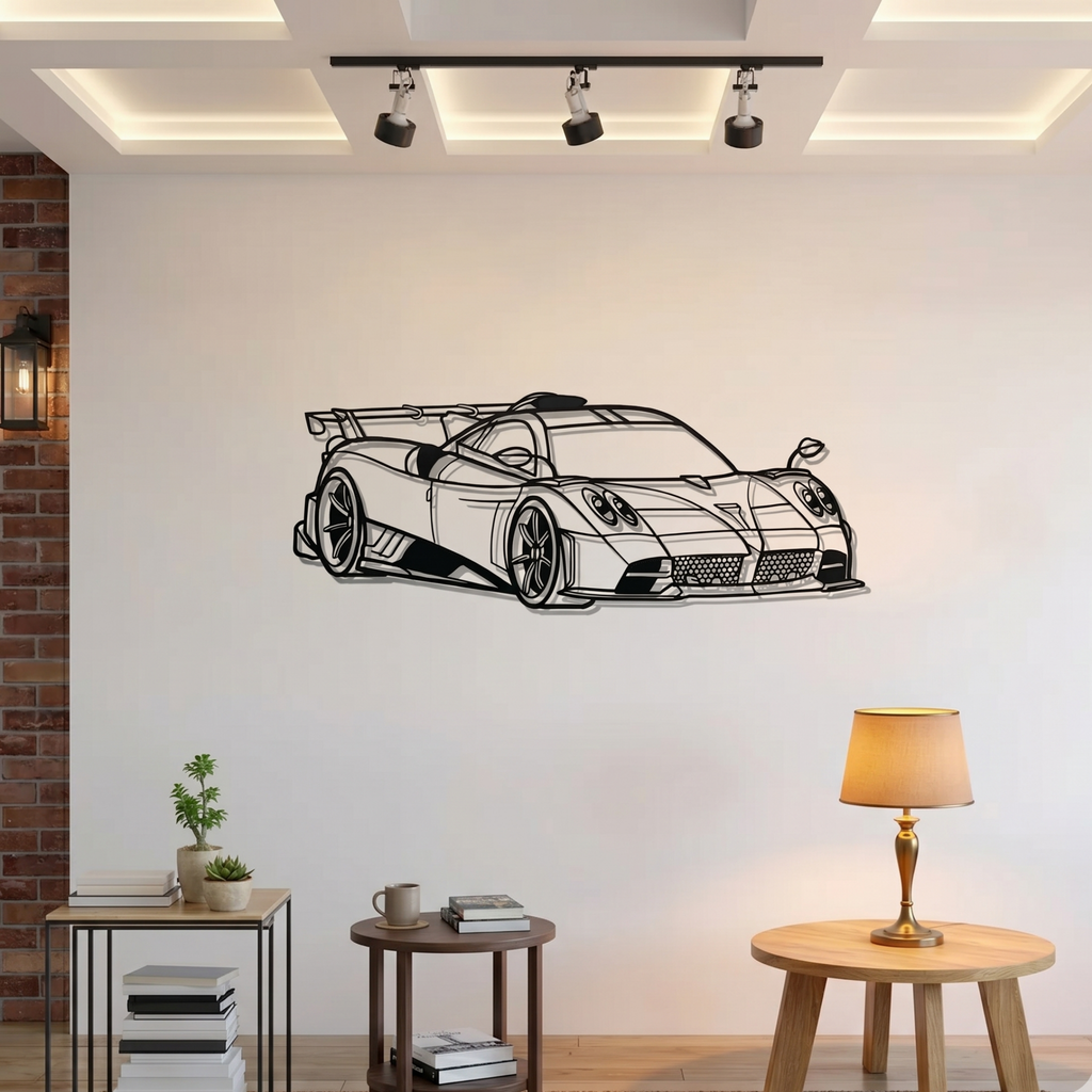 Pagani Huayra Metal Wall Art – Premium Laser Cut Car Decor