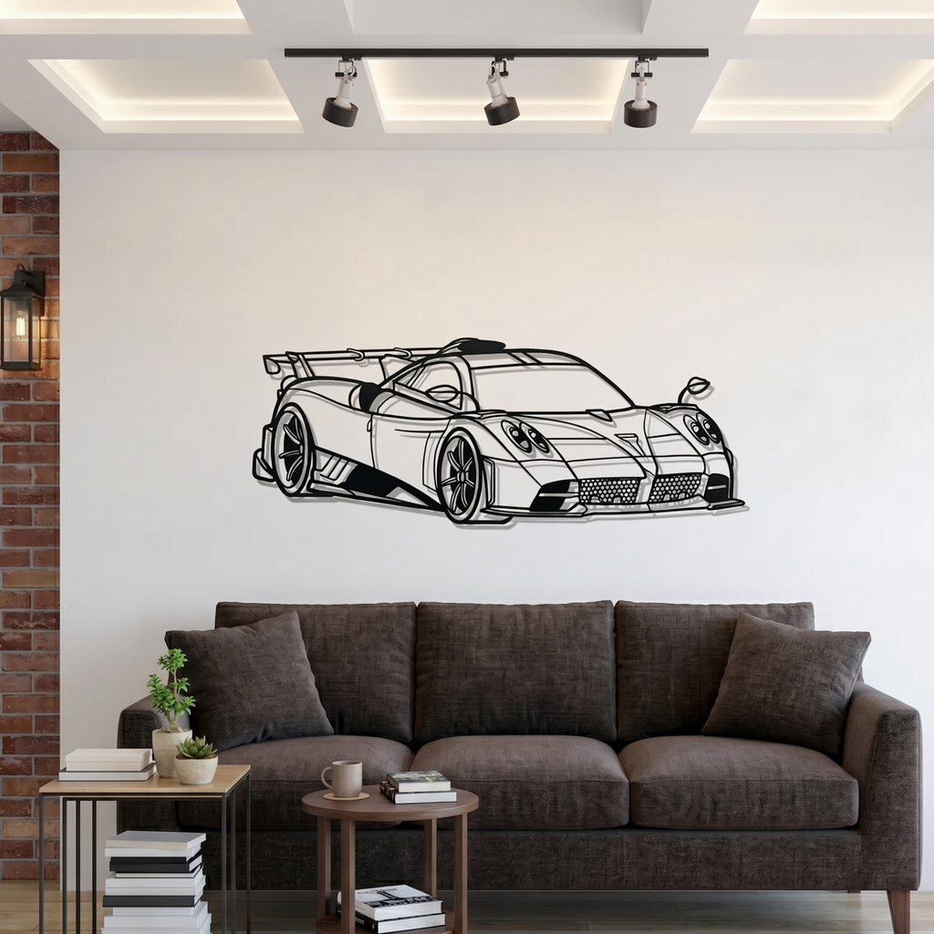 Pagani Huayra Metal Wall Art – Premium Laser Cut Car Decor
