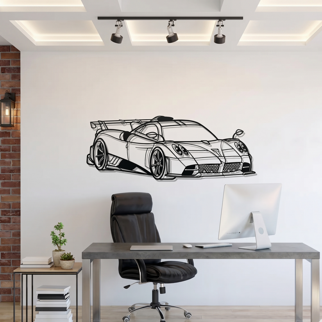Pagani Huayra Metal Wall Art – Premium Laser Cut Car Decor