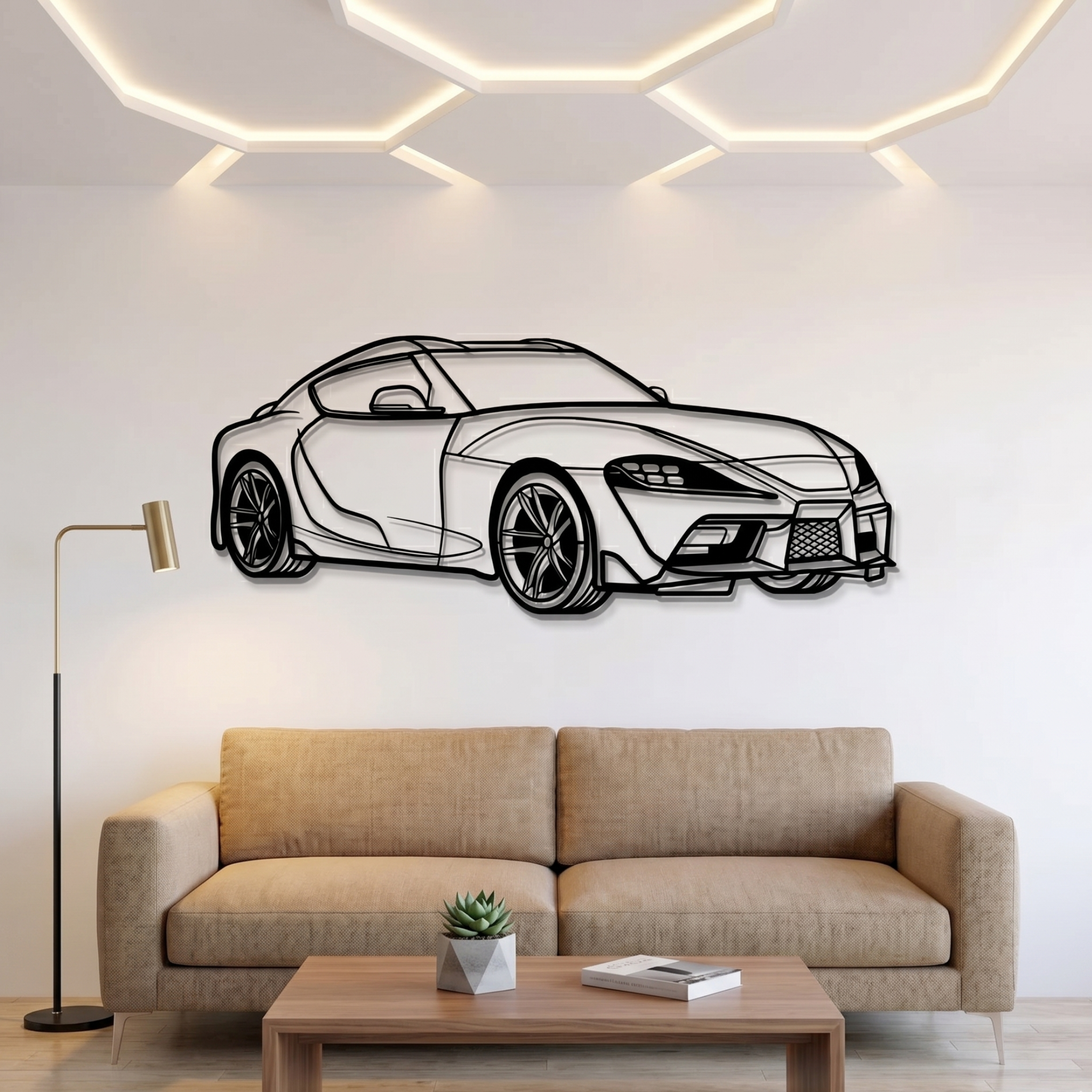 Toyota Supra Metal Laser Cut Wall Frame – Premium Car Wall Art 3 Designs Availible
