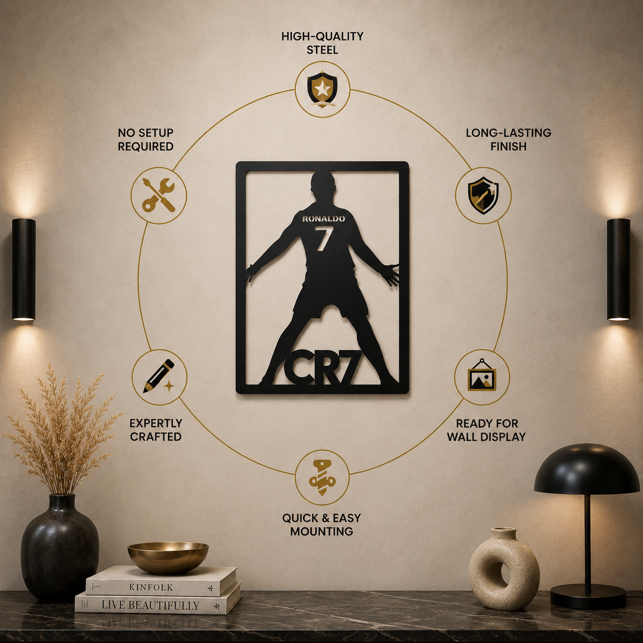 CR7 Ronaldo Metal Wall Art