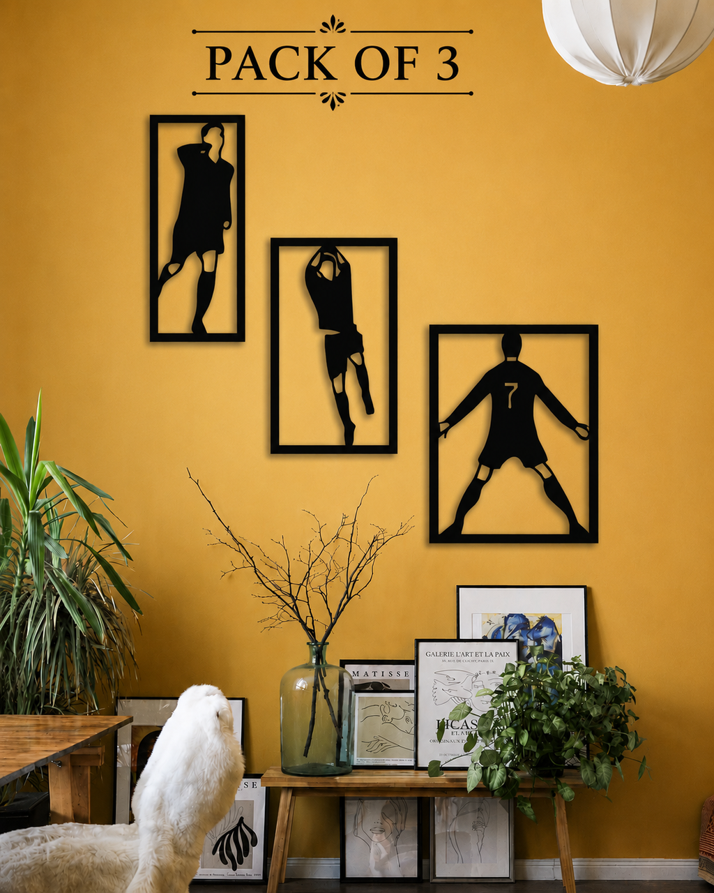 Football Legends Metal Wall Art (3-Piece Set)