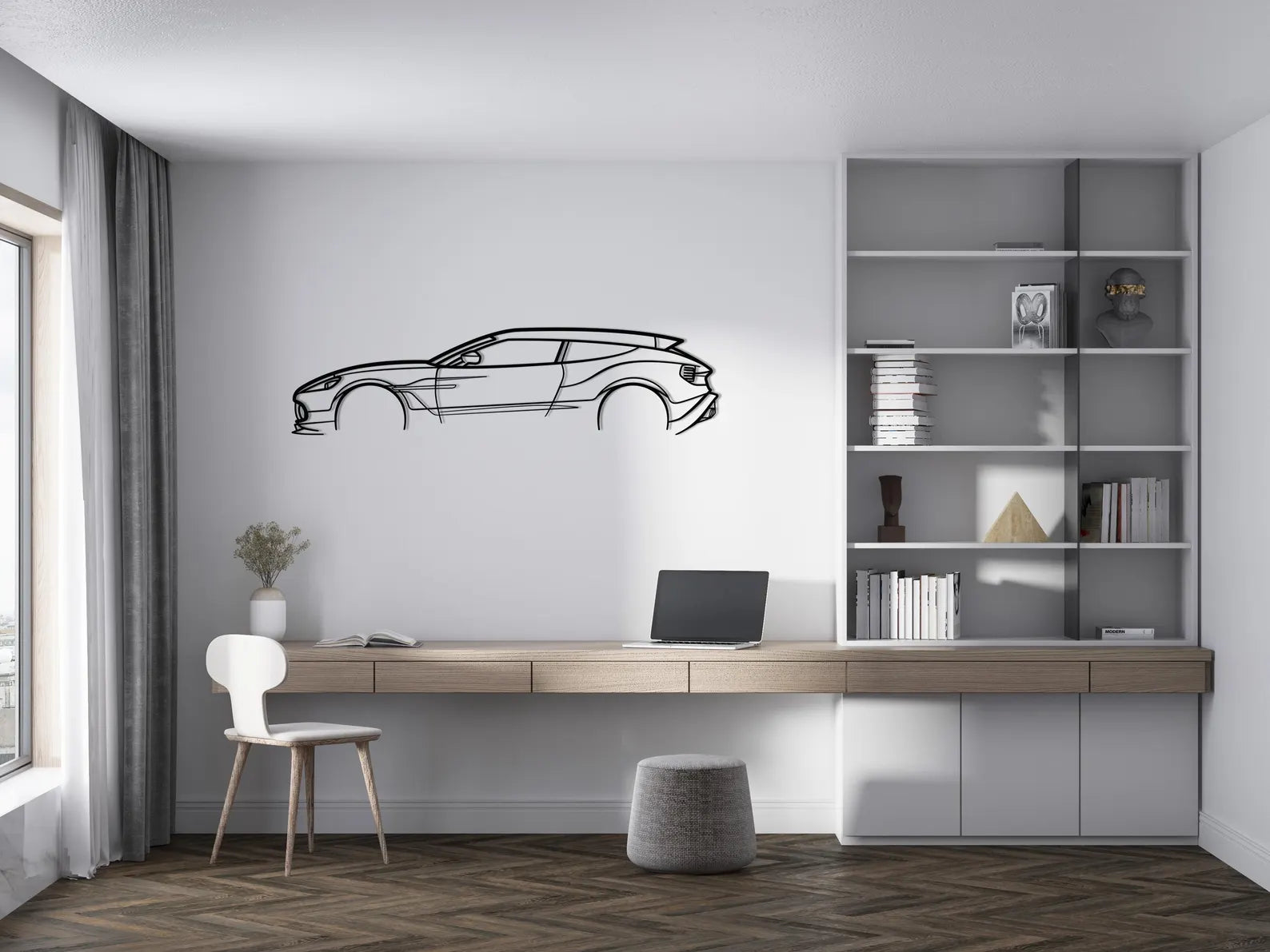 Aston Martin Vanquish Zagato Side Metal Car Wall Art | Laser Cut Steel Wall Decor | Metals Engrave