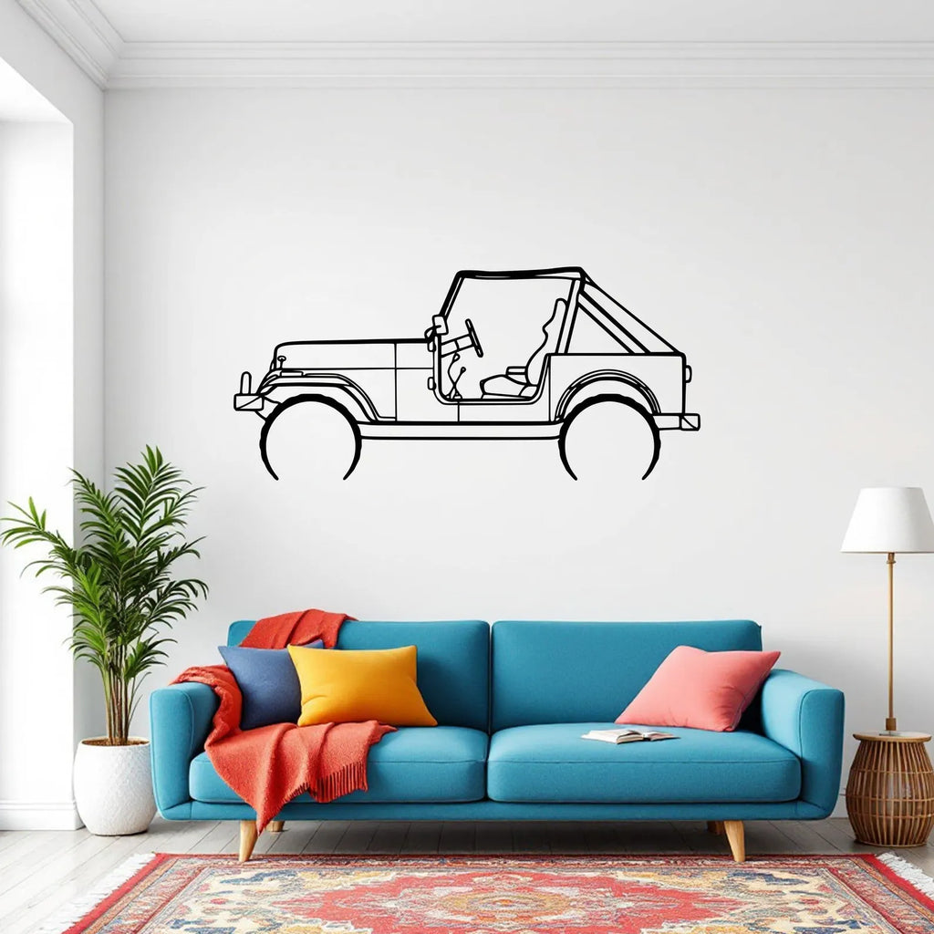 Jeep CJ7 1980 Metal Car Wall Art | Laser Cut Steel Wall Decor | Metals Engrave