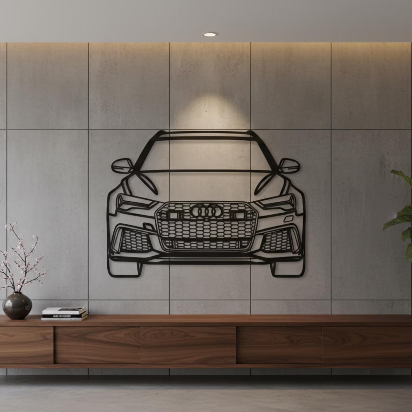 Audi RS6 Silhouette Metal Wall Frame – Premium Laser Cut Car Wall Art