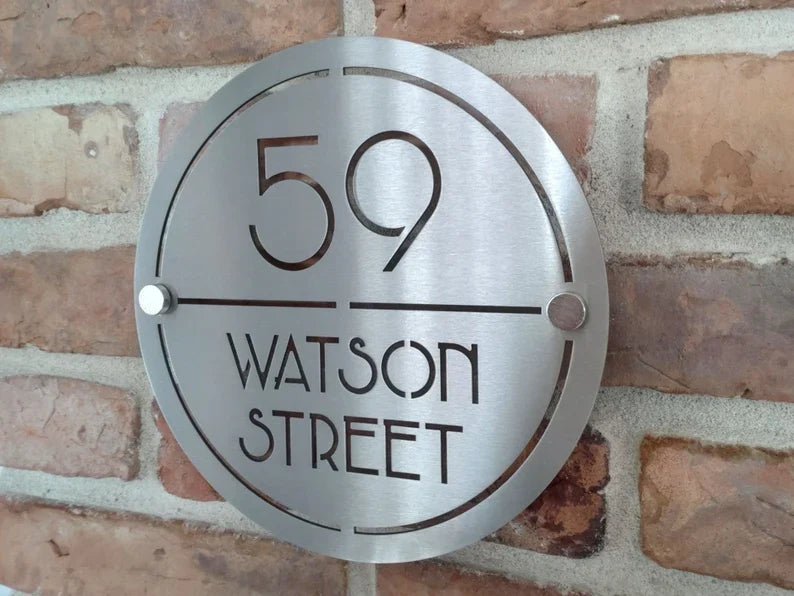 Stainless Steel Round House Address Plate