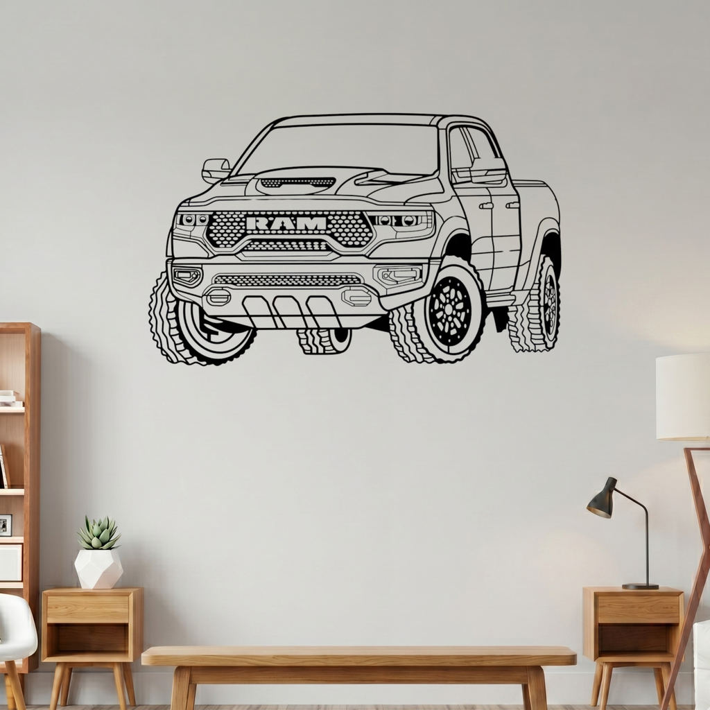RAM TRX Metal Wall Frame – Premium Laser Cut Wall Art