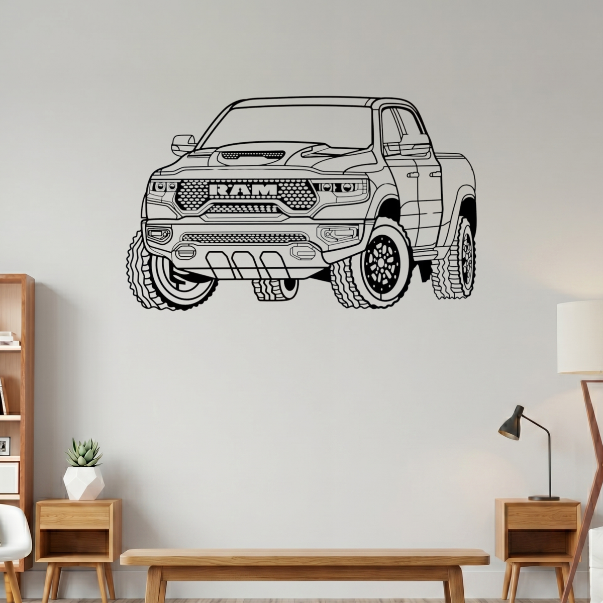 RAM TRX Metal Wall Frame – Premium Laser Cut Wall Art