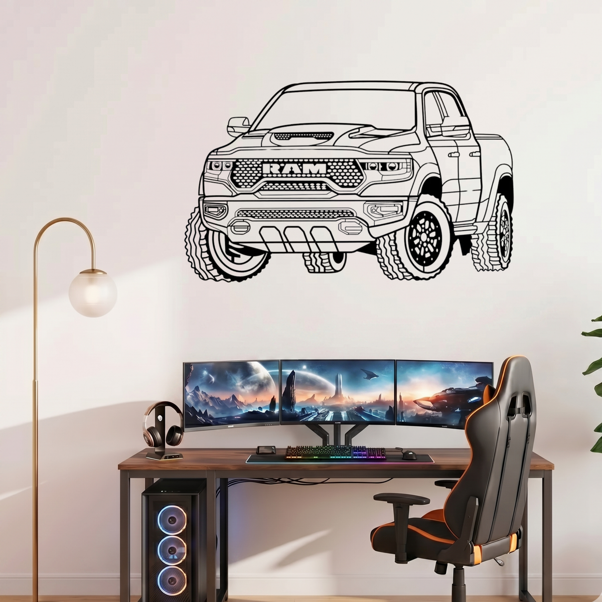 RAM TRX Metal Wall Frame – Premium Laser Cut Wall Art