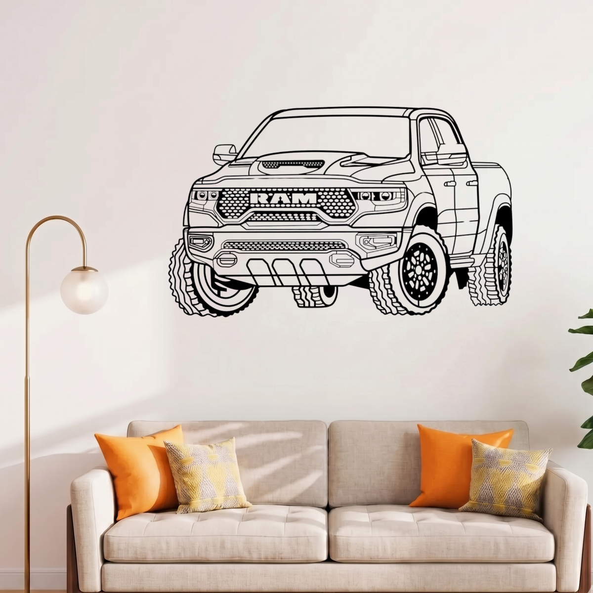 RAM TRX Metal Wall Frame – Premium Laser Cut Wall Art